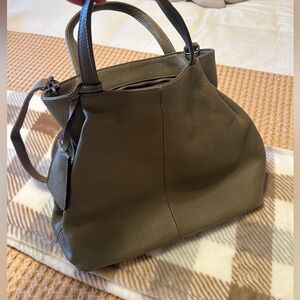 Elegant Grey Leather Tote Bag